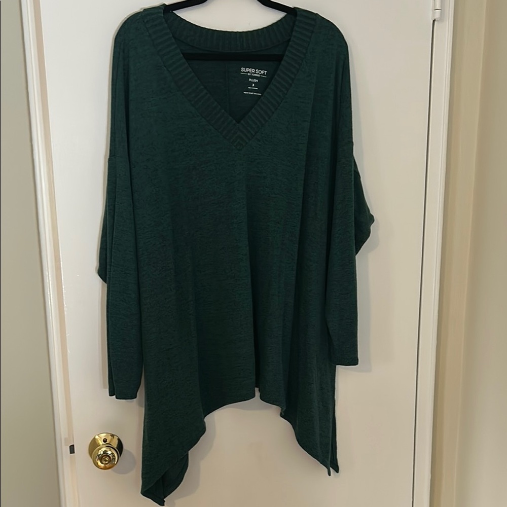 Torrid Dark Green V-Neck Sweater